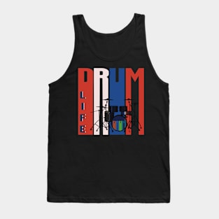 Drum kit on coloured Lettering Tank Top